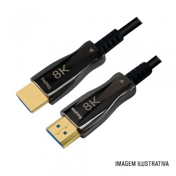 CABO HDMI + HDMI FIBRA ÓPTICA 2.1 8K - 3 METROS PRETO