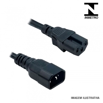 CABO DE FORÇA PP 3 X 2,50MM2 20A + FEMEA IEC C-13 1.50M INMETRO