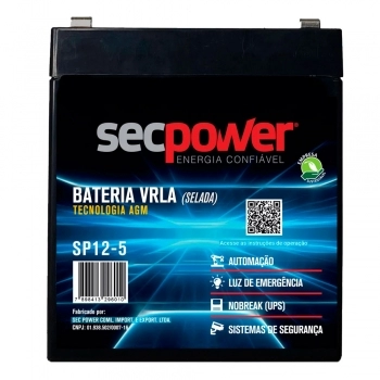 BATERIA SELADA 12V 5AH SP12-5 SECPOWER