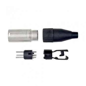 CONECTOR CANNON MACHO XLR COM ROSCA PRETO