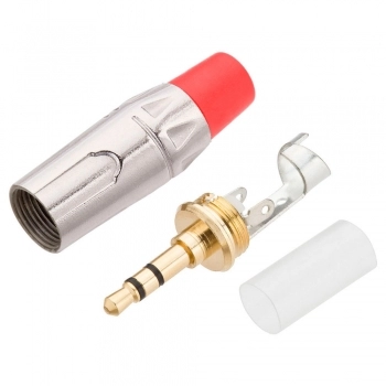 PLUG RCA TZPG18 PROFISSIONAL PRATA COM RABICHO VERMELHO