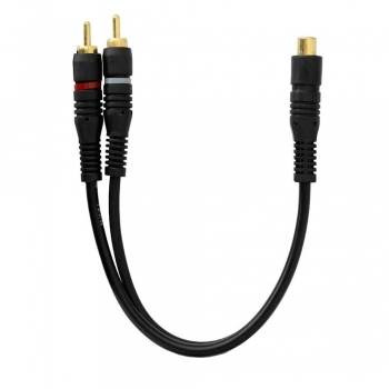 CABO RCA FEMEA + 2RCA PRETO TIPO V 20CM