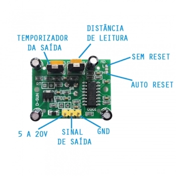 MODULO SENSOR DE PRESENÇA PIR HC-SR501/ CABO USB A M + B M