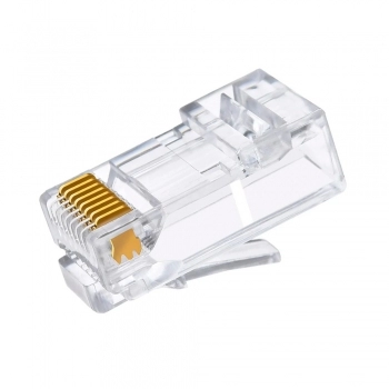 CONECTOR PLUG MODULAR RJ-45 8 CAT-6 VAZADO EAZY CRIMP