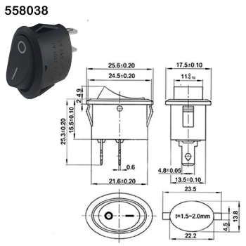 CHAVE GANGORAA 2 POLOS KCD1-115 OVAL PRETO