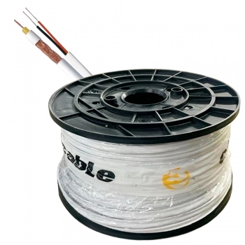 FIO CABO TRANÇADO 4MM + BIPOLAR RÍGIDO 2X24 95% DE MALHA 100 M BRANCO