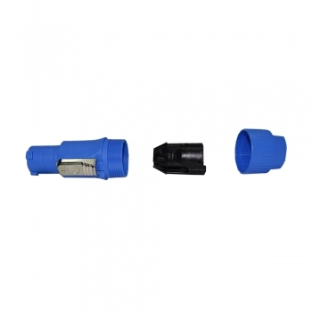 CONECTOR SPEAK-ON POWERCON MACHO 3 VIAS 10A TZCR21 AZUL COM TRAVA