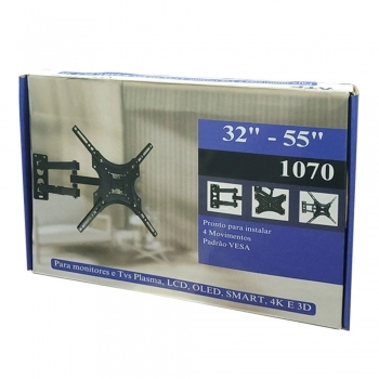 SUPORTE TV TRI-ARTICULADO LCD/LED/3D 32 A 55 (ATF-1070/X400) PRETO