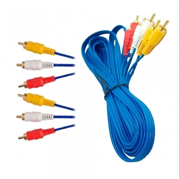 CABO 3 RCA + 3 RCA PONTA GOLD COM 2 METROS