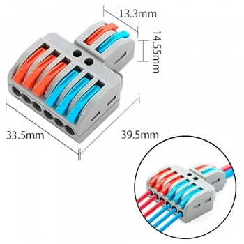 CONECTOR EMENDA DE ENGATE RAPIDO MULTIPLAS VIAS (2X6) 0,08,00-4MM