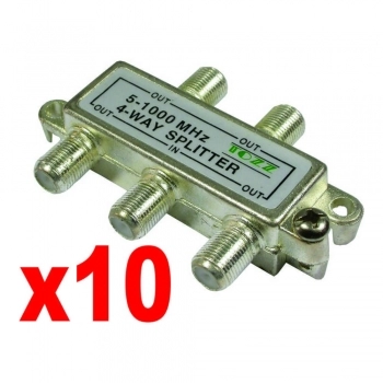 DIVISOR SPLITTER PARA ANTENA 4 SAÍDAS BAIXA FREQUÊNCIA 5~1000MHz BLINDADO