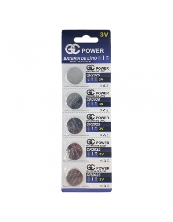BATERIA LITHIUM CR2025 3V 150MAH CARTELA COM 5 UNIDADES
