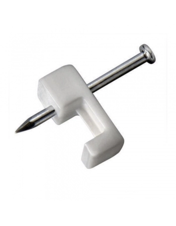 FIXA CABO MIGUELÃO 7MM BRANCO CHATO QUADRADO ACABAMENTO DE PAREDE
