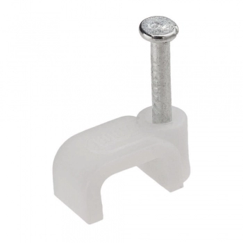 FIXA CABO MIGUELÃO 7MM BRANCO CHATO QUADRADO ACABAMENTO DE PAREDE