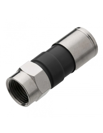 CONECTOR RG6 COMPRESSÃO PRETO