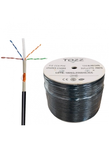 CABO DE REDE CAT-6 TZ6 DUPLA CAPA BLINDADO COM 305 METROS