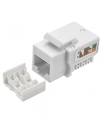 CONECTOR KEYSTONE FÊMEA RJ45 CAT-6E BRANCO