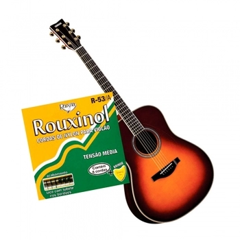 JOGO DE CORDAS R53-A NYLON TENSÃO MÉDIA PARA VIOLÃO - ROUXINOL