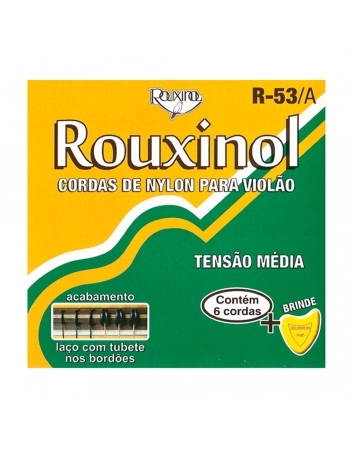 JOGO DE CORDAS R53-A NYLON TENSÃO MÉDIA PARA VIOLÃO - ROUXINOL