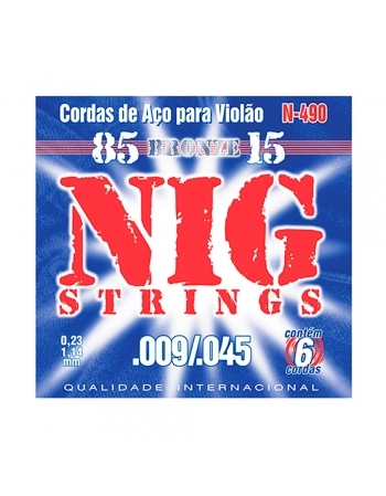 JOGO DE CORDAS N490 AÇO COM BOLINHA PARA VIOLÃO - NIG