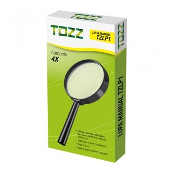 LUPA DE MÃO ZOOM 4X DE RESOLUÇÃO 75MM DE DIÂMETRO