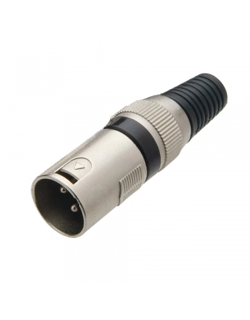 CONECTOR CANNON MACHO XLR COM ROSCA PRETO