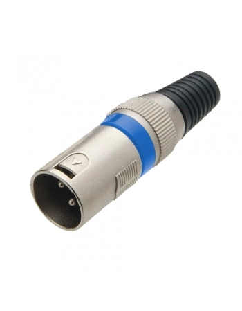 CONECTOR CANNON MACHO XLR COM ROSCA AZUL