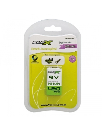BATERIA RECARREGÁVEL 9V NI-MH 450 MAH BLISTER