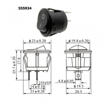 CHAVE GANGORRA KCD1106-101 2 POLOS 6A 250V - 10A 125V