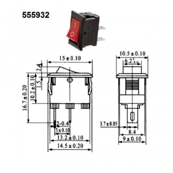 CHAVE GANGORRA 2 POLOS MINI KCD11-101 VERMELHO