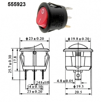 CHAVE GANGORRA 3 POLOS KCD1-106 NEON VERMELHO