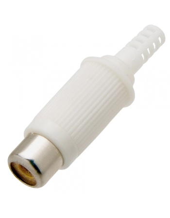 PLUG RCA FÊMEA BRANCO COM RABICHO