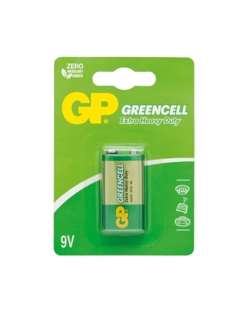 BATERIA 9V GREENCEL ZINCO CARVÃO BLISTER