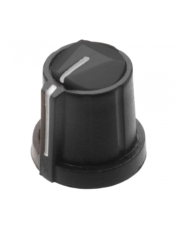 KNOB ROTATIVO PARA EIXO ESTRIADO COM TAMPA PRETO 18X19,3 MM