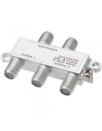 DIVISOR SPLITTER PARA ANTENA 4 SAÍDAS BAIXA FREQUÊNCIA 5~900MHz