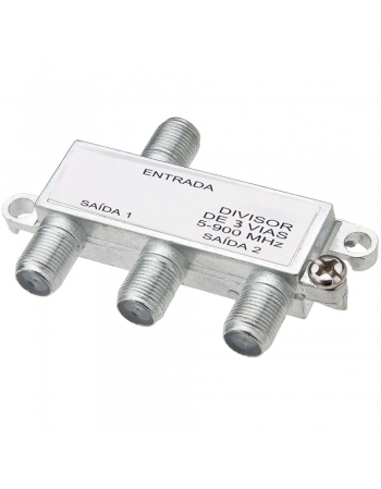 DIVISOR SPLITTER PARA ANTENA 3 SAÍDAS BAIXA FREQUÊNCIA 5~900MHz