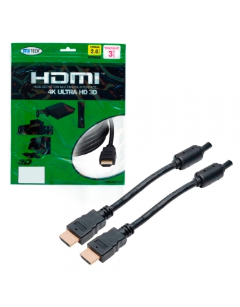 CABO HDMI + HDMI 2.0 FULL HD COM FILTRO PT GOLD 3 METROS