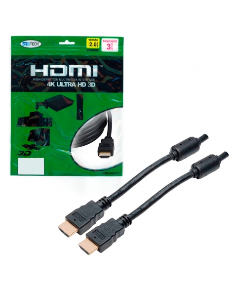 CABO HDMI + HDMI 2.0 3M 19 PINOS 4K