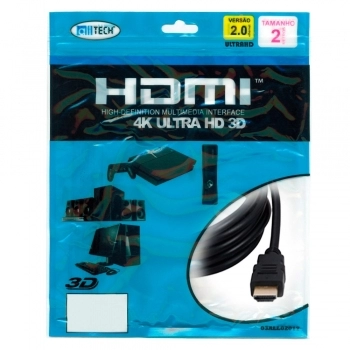CABO HDMI + HDMI 2.0 2M 19 PINOS 4K