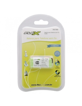 BATERIA RECARREGÁVEL PARA TELEFONE SEM FIO TIPO 69 NI-MH 2.4V 600 MAH