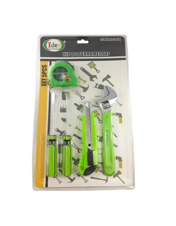 KIT FERRAMENTAS COM 5 PEÇAS BLISTER ID-9182H