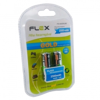 PILHA AA RECARREGÁVEL NI-MH 1,2V 2500MAH CARTELA COM 2 UNIDADES