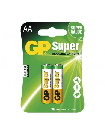 PILHA AA SUPER ALCALINA 1,5V GP CARTELA COM 2 UNIDADES