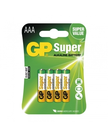 PILHA AAA SUPER ALCALINA 1,5V CARTELA COM 4