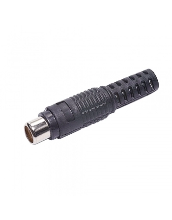 PLUG RCA FÊMEA COM RABICHO 6MM PRETO