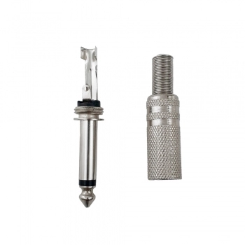 PLUG P10 MONO METAL NIQUELADO COM MOLA