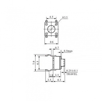 CHAVE DE TOQUE 4 TERMINAIS 4.3MM KHH 10H42B