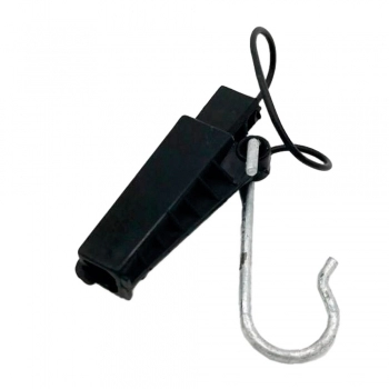 CUNHA DROP ALÇA PLÁSTICA PARA FIO COM GANCHO PRETO