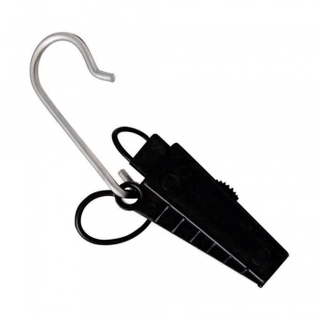 CUNHA DROP ALÇA PLÁSTICA PARA FIO COM GANCHO PRETO