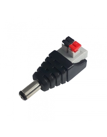 CONECTOR P4 MACHO 2.1 X 5.5X 12MM COM BORNE PRESSÃO